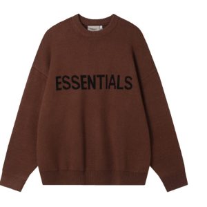Essentials Round Neck Sweater Dark Brown