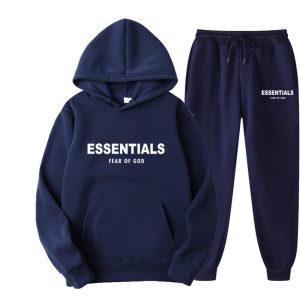 Essentials Fear of God Hoodie Tracksuit Blue
