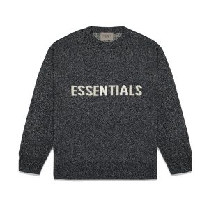 Essentials Classic Round Neck Sweater Charcoal Gray