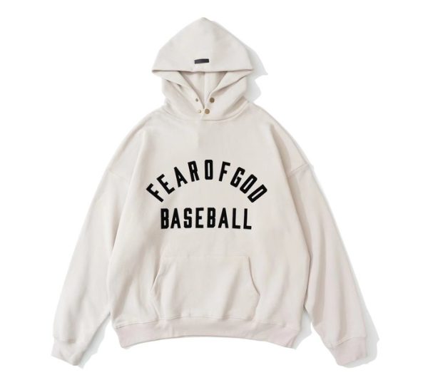 Fear of God Essentials Baseball Hoodie white