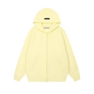 Essentials Fear of God Full Zip Up Hoodie Yellow