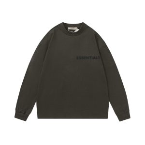 Essentials Casual Round Neck Sweatshirt Iron Black