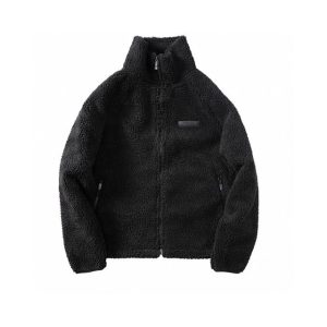 Essentials Fear of God Sheep Velvet Zipper Jacket Black