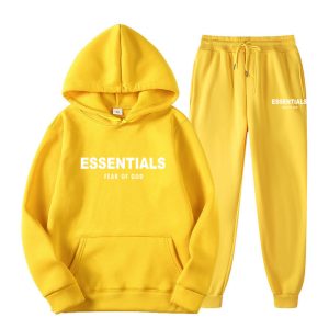 Essentials Fear of God Hoodie Tracksuit Yellow
