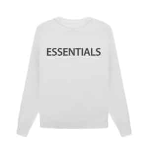 Essentials Overlapped Gray Sweater White