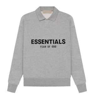 Essentials Fear of God Long Sleeve Polo Sweatshirt Dark Oatmeal