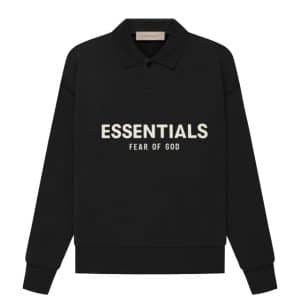 Essentials Fear of God Long Sleeve Polo Sweatshirt Black