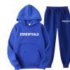 Essentials Fear of God Hoodie Tracksuit Blue