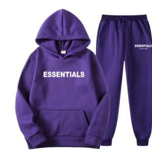 Essentials Fear of God Hoodie Tracksuit Purple