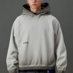 A.R.C. Active Gray Heavyweight Raglan Oversized Fleece Hoodie