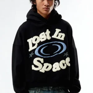 Lost In Space Puff Graphic Cropped Hoodie