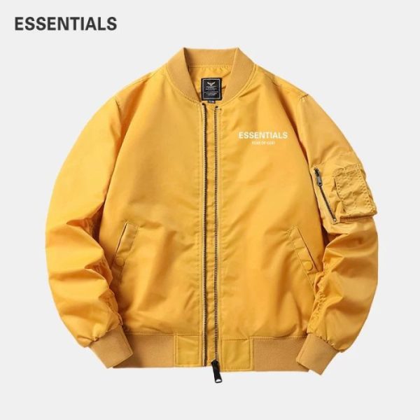 Essentials Bomber Baseball Jacket Black - Image 3