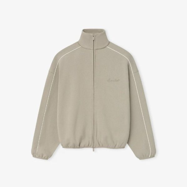 Essentials Modern Fleece Track Zipper Jacket With Piping - Image 2