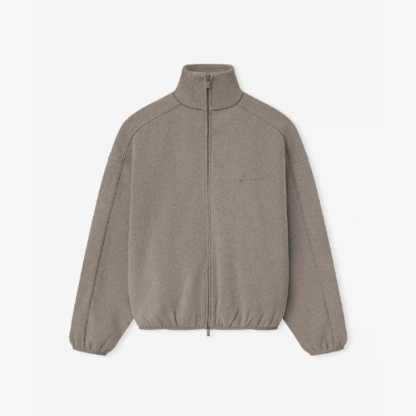 Essentials Modern Fleece Track Zipper Jacket With Piping - Image 3